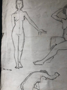 Original 1930s Life Drawing Sketch