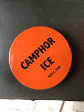 Load image into Gallery viewer, Vintage &#39;Camphor Ice&#39; orange tin