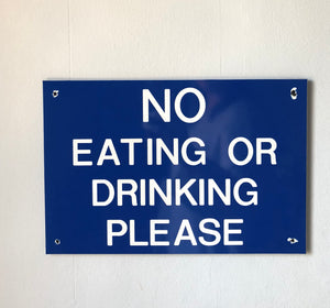 Vintage Bus ‘No Eating or Drinking’ sign