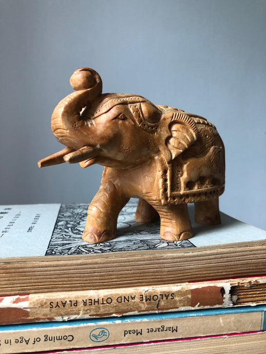 Vintage Hand-Carved Indian Elephant