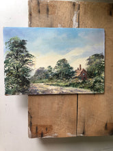 Load image into Gallery viewer, Vintage Countryside Cottage Painting on Board