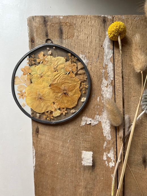 Vintage Pressed Flower Glass frame