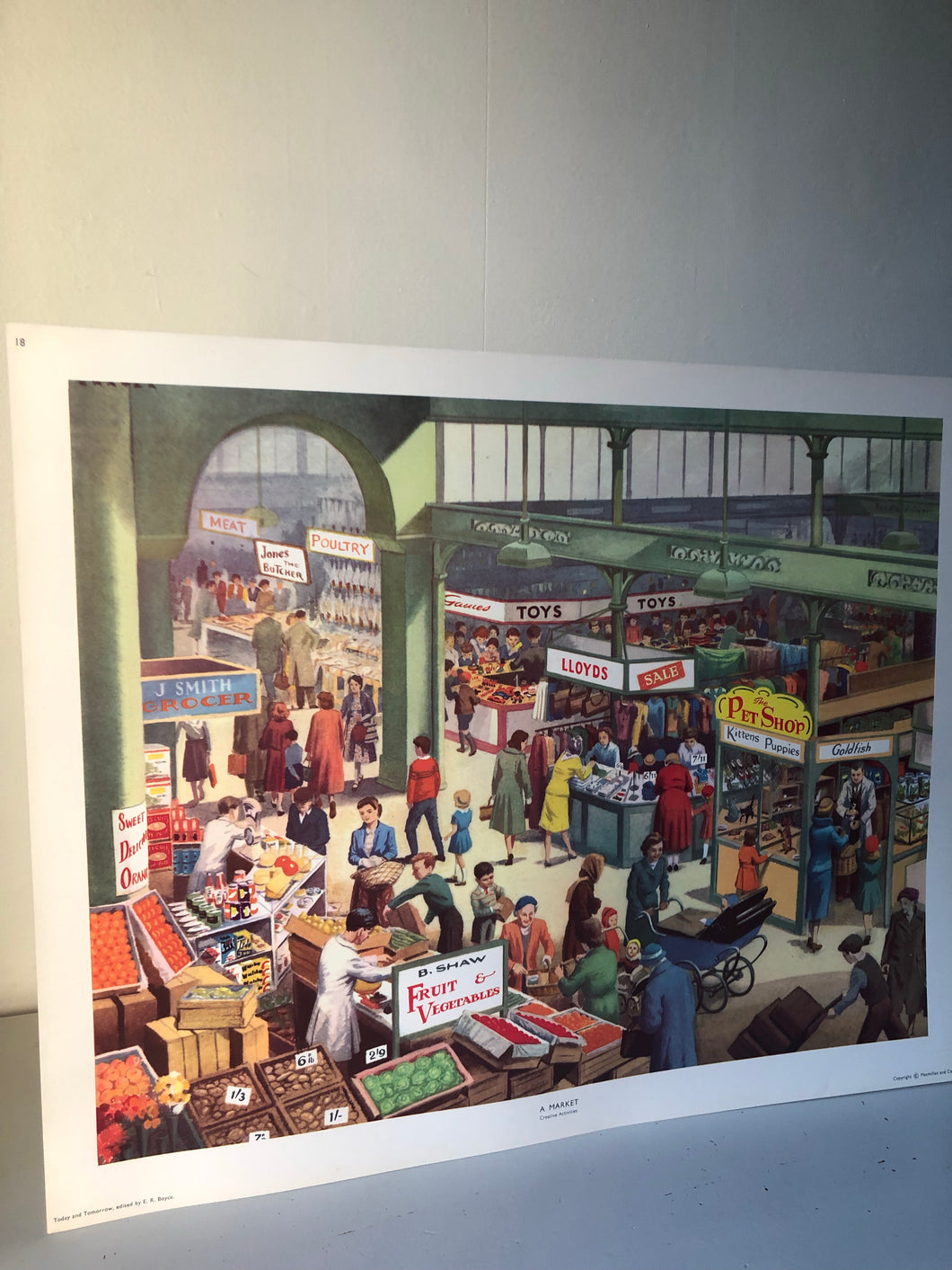Original 1950s School Poster, ‘A Market'