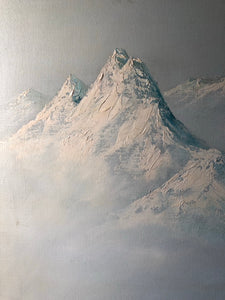 Mid Century Mountains Oil Painting on Canvas (UK SHIPPING ONLY)