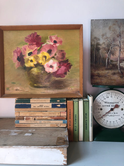 Mid-Century Floral Vase Painting