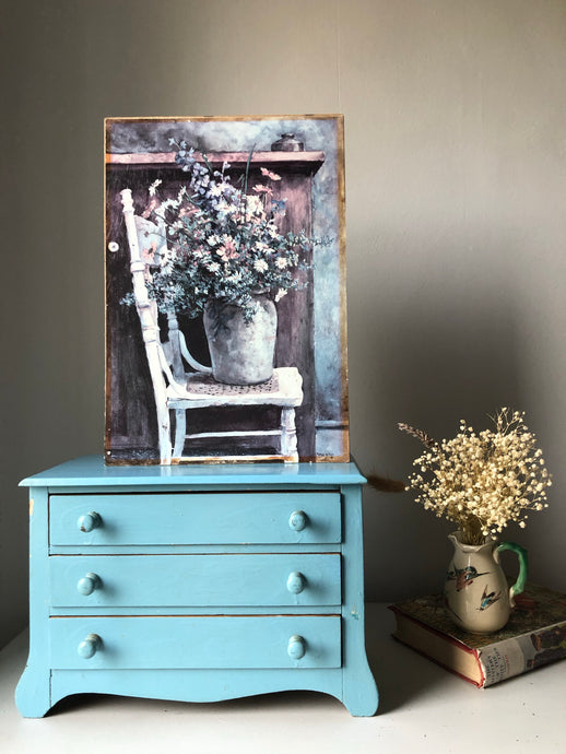 Vintage Painting on Print - ‘Morning Arrangement’