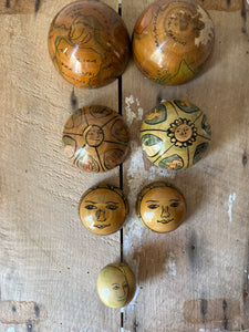 Vintage Zodiac Wooden Nesting Spheres
