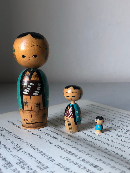 Trio of Vintage Kokeshi Nesting Dolls