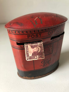 Vintage Post Box Money Tin
