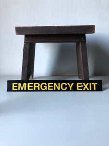 Vintage ‘Emergency Exit’ sign