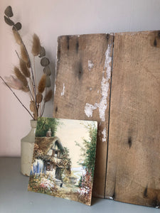 Miniature Cottage Scene Painting