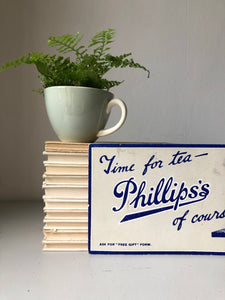 Vintage Shop Display Card, Phillips’s Tea