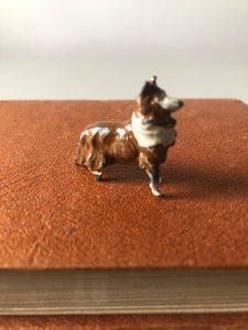 Vintage Lead Brown Collie Dog
