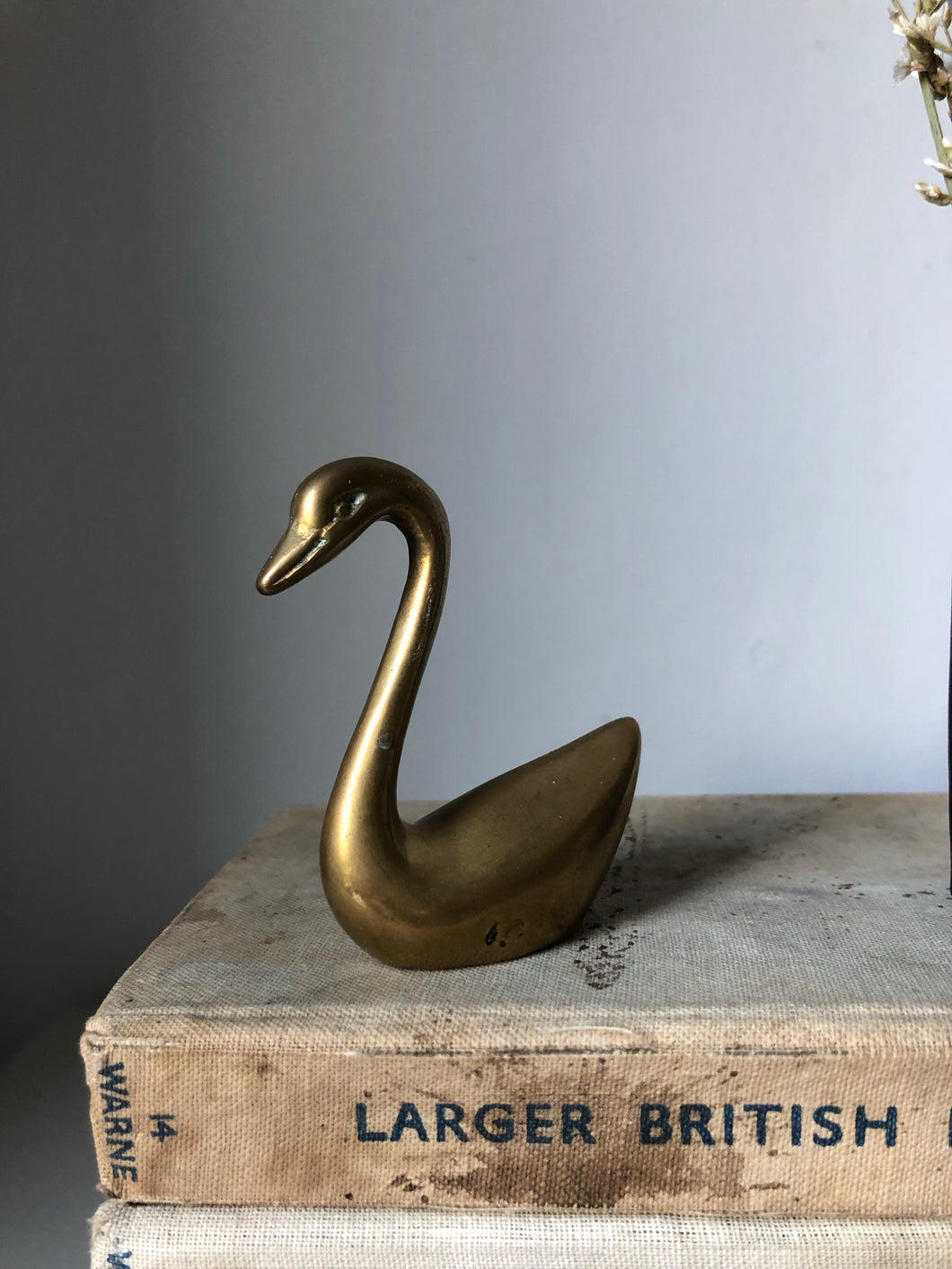 Little Vintage Brass Swan