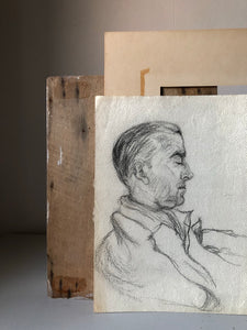 Vintage Pencil Sketch Portrait of a Gentleman
