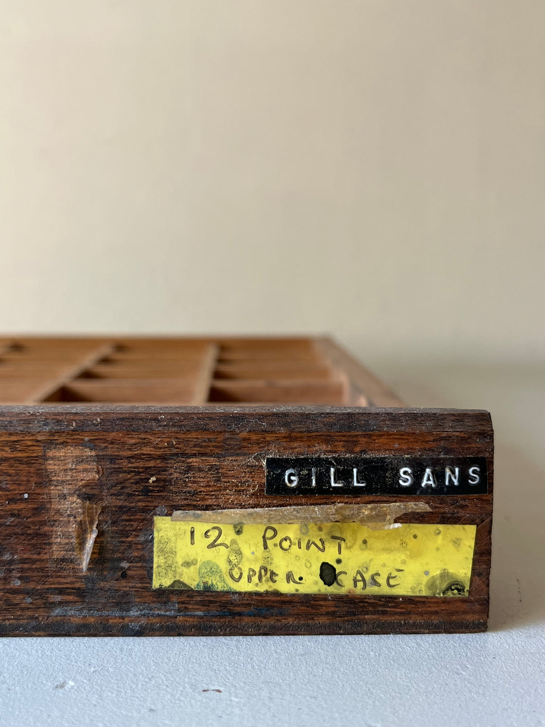 Small Vintage Printers Tray, Gill Sans