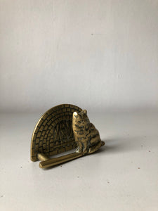 Vintage Brass Cat letter Rack