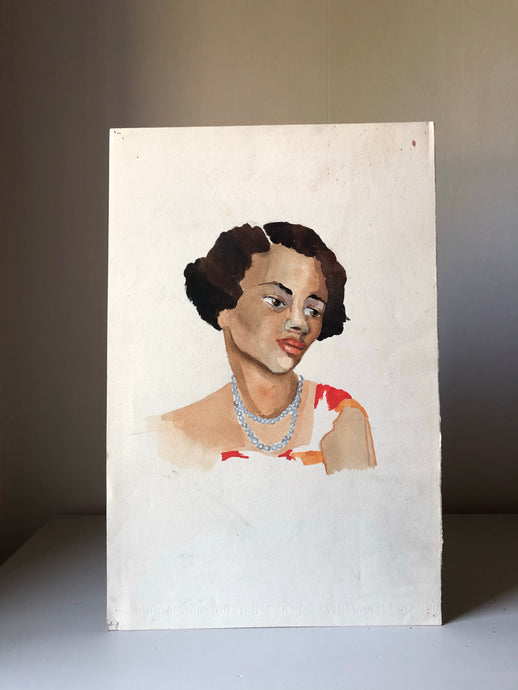 Original Watercolour, ‘Girl in Red Dress’