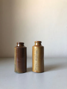 Antique Brown Stoneware Bottles