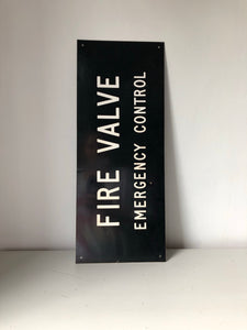 1970s FIRE VALVE sign