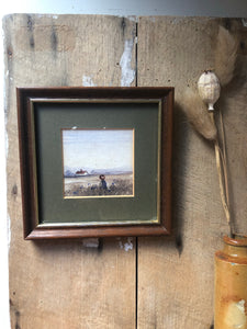 Vintage Miniature Painting, Cornflower field