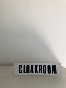 Vintage ‘Cloakroom’ sign