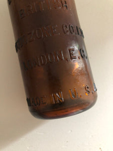 Vintage Liquozone Amber glass Bottle