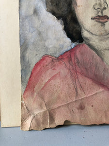 1930s Watercolour Portrait, Lady