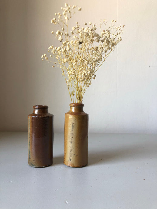 Antique Brown Stoneware Bottles