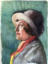 Load image into Gallery viewer, Original Watercolour Portrait, ‘Lady in Hat’