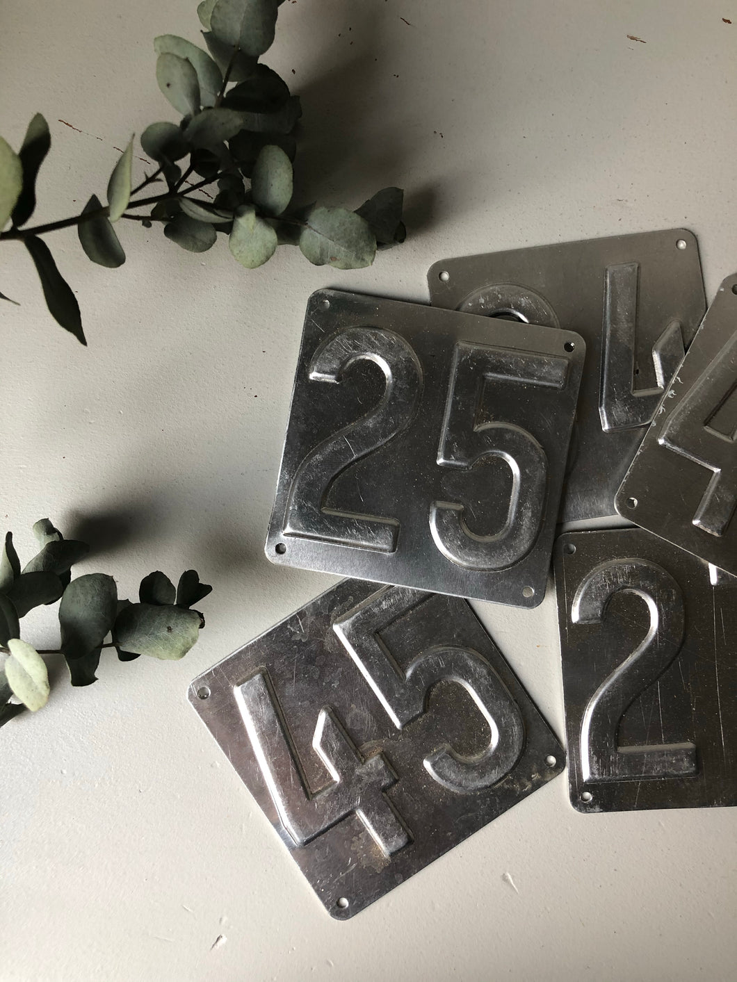 Vintage Aluminium numbers