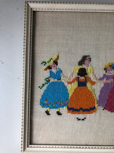 Vintage ‘Ring around the Rosie’ Embroidery