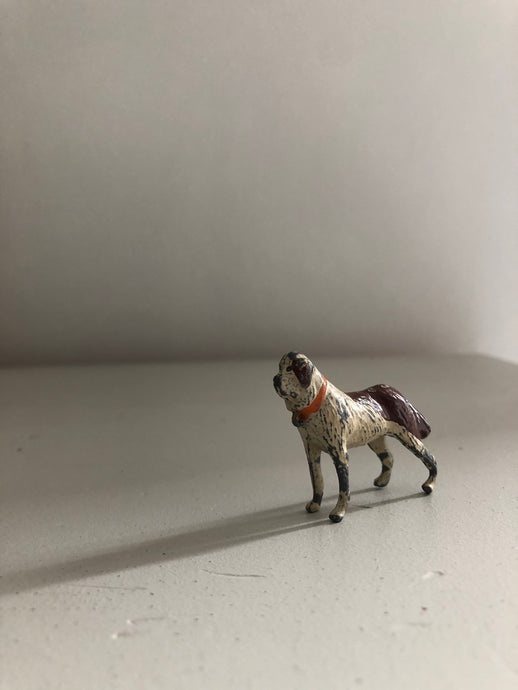 Vintage Lead St Bernard Dog