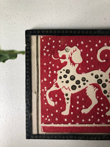 Vintage Glass Coaster Tile, Dog