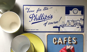 Vintage Shop Display Card, Phillips’s Tea