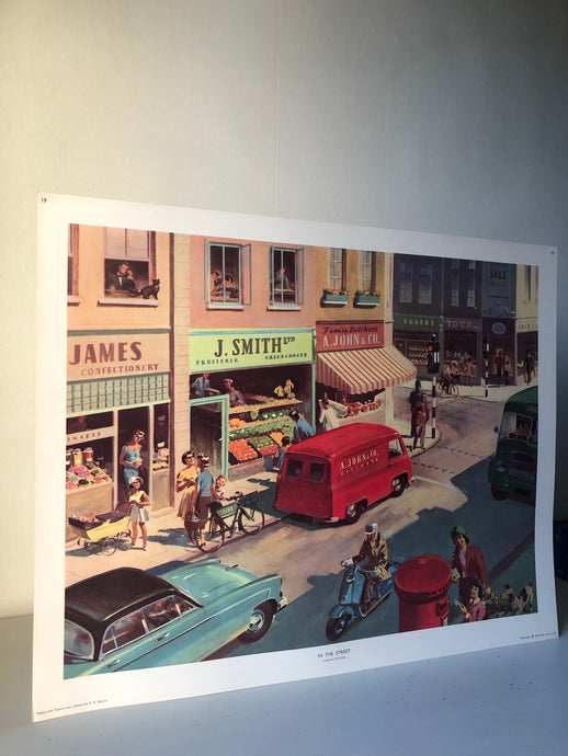 Original 1950s School Poster, ‘In The Street'