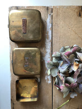 Load image into Gallery viewer, Set of Vintage Brass Bait Tins