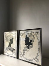 Load image into Gallery viewer, Pair of framed Silhouette portraits