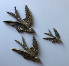 Load image into Gallery viewer, Set of 3 Brass Swallows
