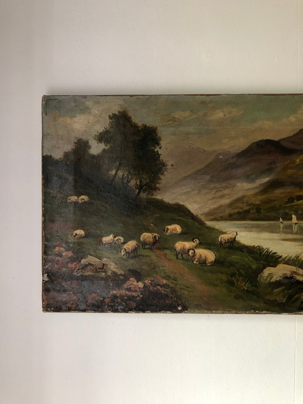 Antique Landscape Painting, Sheep