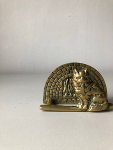 Vintage Brass Cat letter Rack