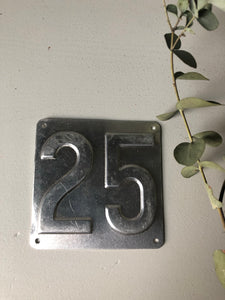 Vintage Aluminium numbers