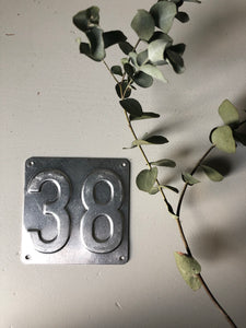 Vintage Aluminium numbers