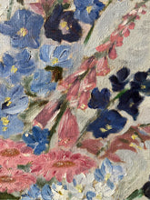 Load image into Gallery viewer, Vintage Oil on Board Floral Painting