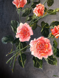 Vintage ‘Roses’ oil painting