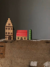Load image into Gallery viewer, Vintage Wooden Christmas Village Set, Town House