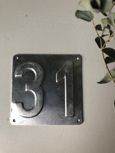 Vintage Aluminium numbers