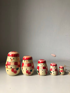 Set of Vintage Snowmen Nesting Dolls
