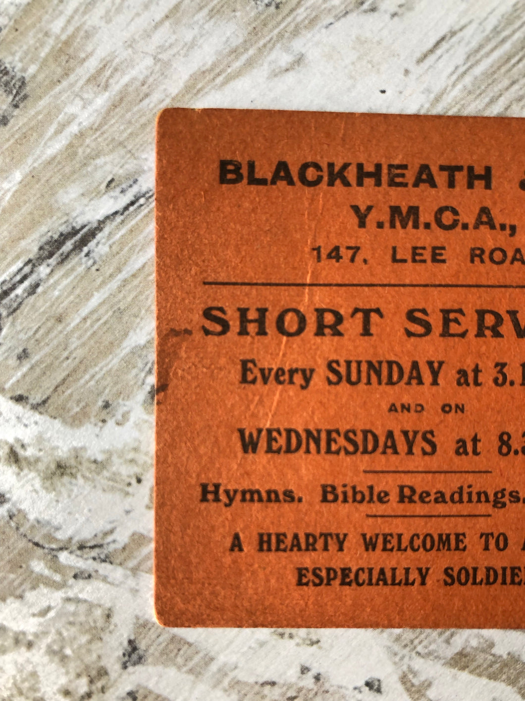 Vintage Sunday Service card