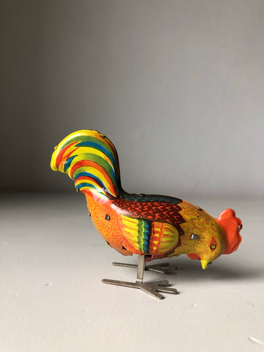 Vintage Pecking wind-up cockerel